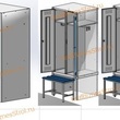 Шкаф гардеробный двухсекционный 2 двери (с нишей для скамьи) 1850*500*700 S-0,5мм - uralbiznesstroi.ru – Краснодар