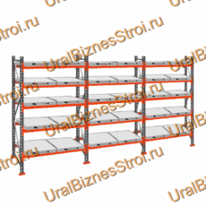 Стеллаж с выкатными платформами  2500*5400*1050 5 яруса 30 платформ - uralbiznesstroi.ru – Краснодар