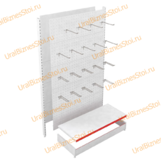 Стеллаж торговые перфорированный 1450*300*900 с крючками - uralbiznesstroi.ru – Краснодар