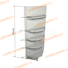 Торговый угловой стеллаж 2350*500*900 5 полок - uralbiznesstroi.ru – Краснодар