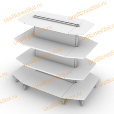 Стеллаж островной с торцевыми полками 1950*300*600 4 полки - uralbiznesstroi.ru – Краснодар