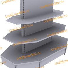 Стеллаж островной с торцевыми полками 1450*300*600 3 полки - uralbiznesstroi.ru – Краснодар