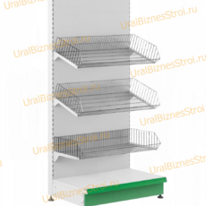 Торговый стеллаж с корзиной 1450*400*900 - uralbiznesstroi.ru – Краснодар