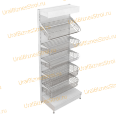 Торговый стеллаж с корзиной 2350*400*1000 - uralbiznesstroi.ru – Краснодар