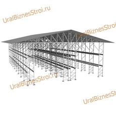 Быстровозводимый (каркас) склад 12000*25000*8000 мм 3 яруса - uralbiznesstroi.ru – Краснодар