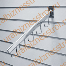 F 112 Кронштейн наклонный, с 5-ю крючками , 400 мм, хром - uralbiznesstroi.ru – Краснодар