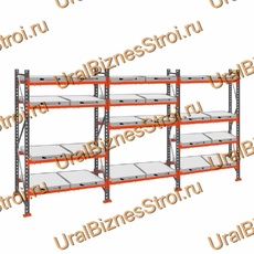 Стеллаж с выкатными платформами  3000*5400*1050 4 яруса 24 платформы - uralbiznesstroi.ru – Краснодар