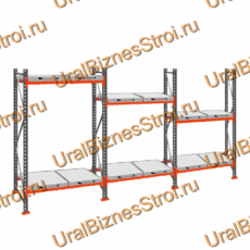 Стеллаж с выкатными платформами  2500*5400*1050 2 яруса 12 платформ - uralbiznesstroi.ru – Краснодар