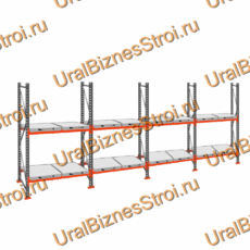 Стеллаж с выкатными платформами  2500*7200*1050 2 яруса 16 платформ - uralbiznesstroi.ru – Краснодар