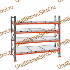 Стеллаж с выкатными платформами  2500*2700*1050 4 яруса 12 платформ - uralbiznesstroi.ru – Краснодар