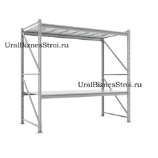 Грузовой стеллаж 2040*600*2000 2 яруса навесных с настилом (оцинк.) - uralbiznesstroi.ru – Краснодар