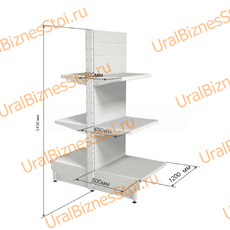 Торговый островной стеллаж 1450*500*1200 3 полки - uralbiznesstroi.ru – Краснодар