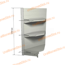 Торговый угловой стеллаж 1450*500*900 3 полки - uralbiznesstroi.ru – Краснодар