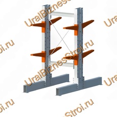Стеллаж консольный двусторонний 2000х1150х2020 мм тяжелый 3 яруса - uralbiznesstroi.ru – Краснодар
