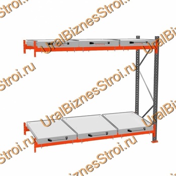Стеллаж с выкатными платформами дополнительная секция 3000*2700*1050 2 яруса 6 платформ - uralbiznesstroi.ru – Краснодар