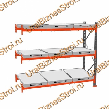 Стеллаж с выкатными платформами дополнительная секция 2500*2700*1050 3 яруса 9 платформ - uralbiznesstroi.ru – Краснодар