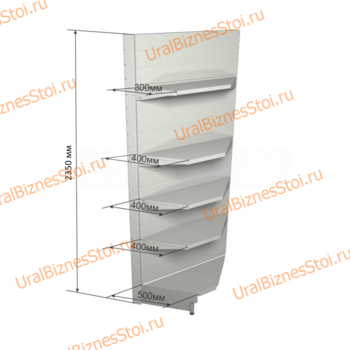Торговый угловой стеллаж 2350*500*900 5 полок - uralbiznesstroi.ru – Краснодар