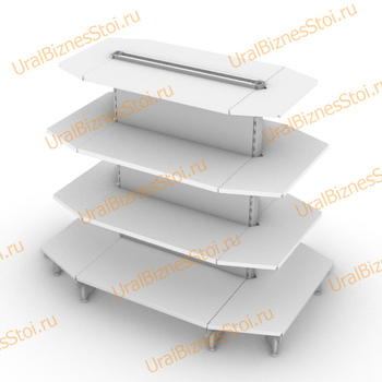 Стеллаж островной с торцевыми полками 2350*500*900 4 полки - uralbiznesstroi.ru – Краснодар