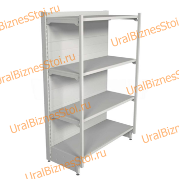 Торговый пристенный стеллаж с передней стойкой 1450*300*600 4 полки - uralbiznesstroi.ru – Краснодар