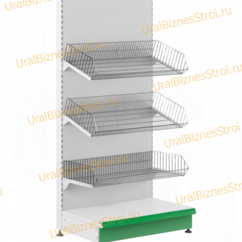 Торговый стеллаж с корзиной 1450*400*900 - uralbiznesstroi.ru – Краснодар