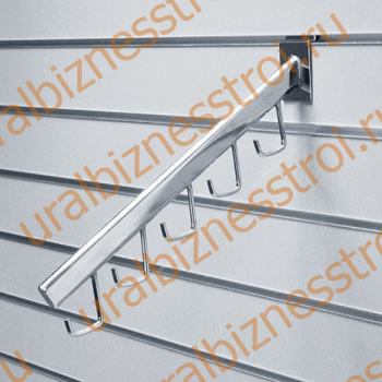 F 112 Кронштейн наклонный, с 5-ю крючками , 400 мм, хром - uralbiznesstroi.ru – Краснодар