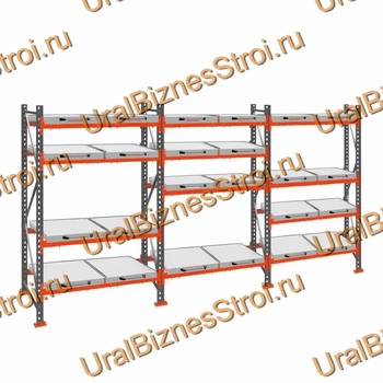Стеллаж с выкатными платформами  3000*5400*1050 4 яруса 24 платформы - uralbiznesstroi.ru – Краснодар