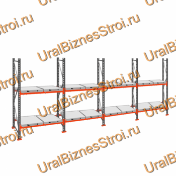 Стеллаж с выкатными платформами  2500*7200*1050 2 яруса 16 платформ - uralbiznesstroi.ru – Краснодар