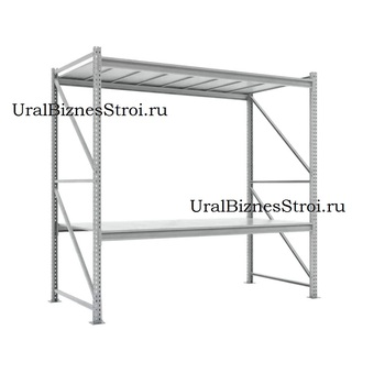 Грузовой стеллаж 2040*600*1500 2 яруса навесных с настилом (оцинк.) - uralbiznesstroi.ru – Краснодар