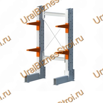 Стеллаж консольный односторонний 2000x1150x1070 мм тяжелый 3 яруса - uralbiznesstroi.ru – Краснодар